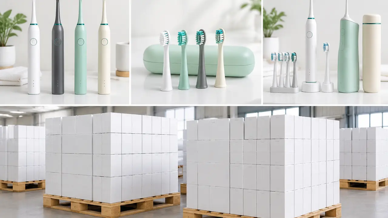 入門ソニックと乾電池式の電動歯ブラシを混載の輸出段ボールに積んだ卸売プログラム